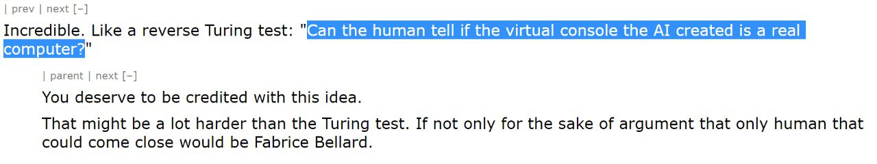 из приложения эмуляции кстати вытекает забавный реверсивный тест Тьюринга: может ли челов…