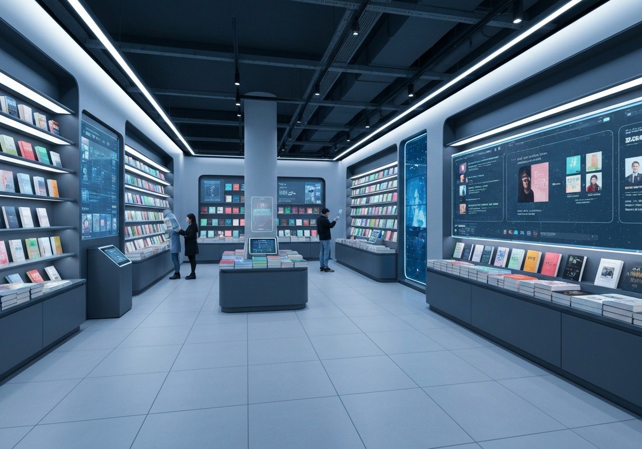 и тут я попросил imagen сделать "bookstore in 2024". и мне кажется что этим запросом я "п…